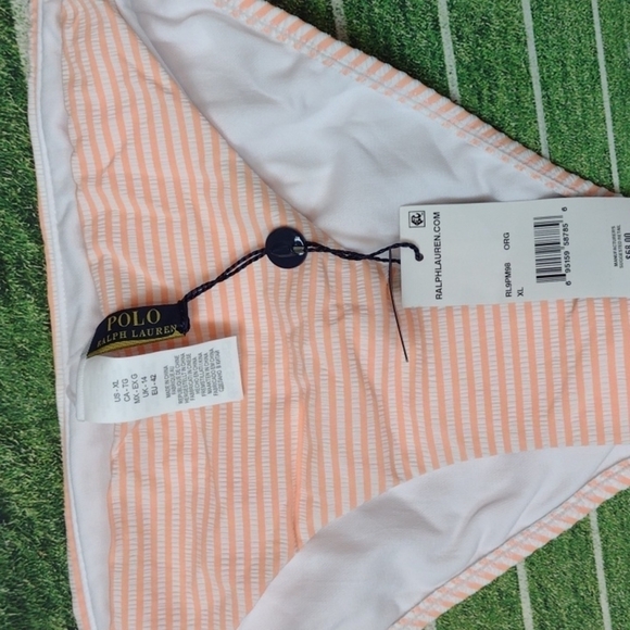 Nwt POLO BY RALPH LAUREN - orange white bikini bottom size XL - Picture 2 of 4